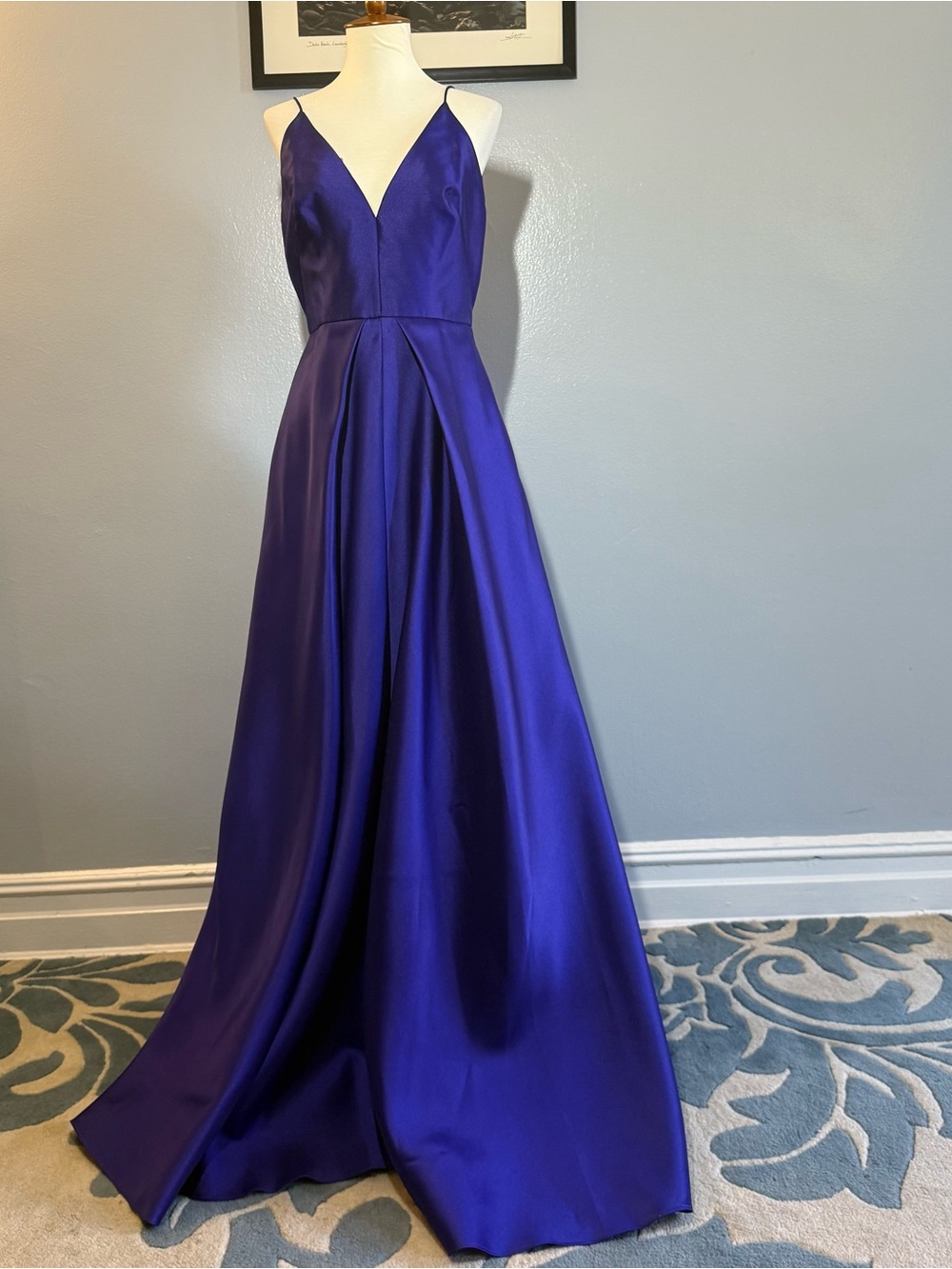 NWT Monique Lhuillier Deep Purple Satin Dress